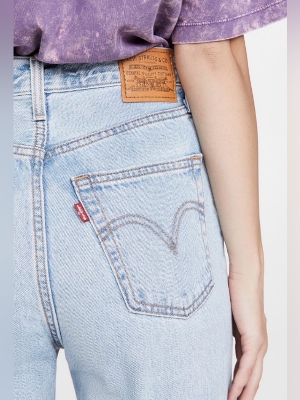 Levi’s Ribcage Straight High Waisted Button Fly Jeans  Light Wash Size 31 - Picture 9 of 14
